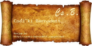 Csáki Bernadett névjegykártya
