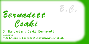 bernadett csaki business card